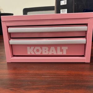 Mini Pink 2-Drawer Metal Tool Chest Organizer